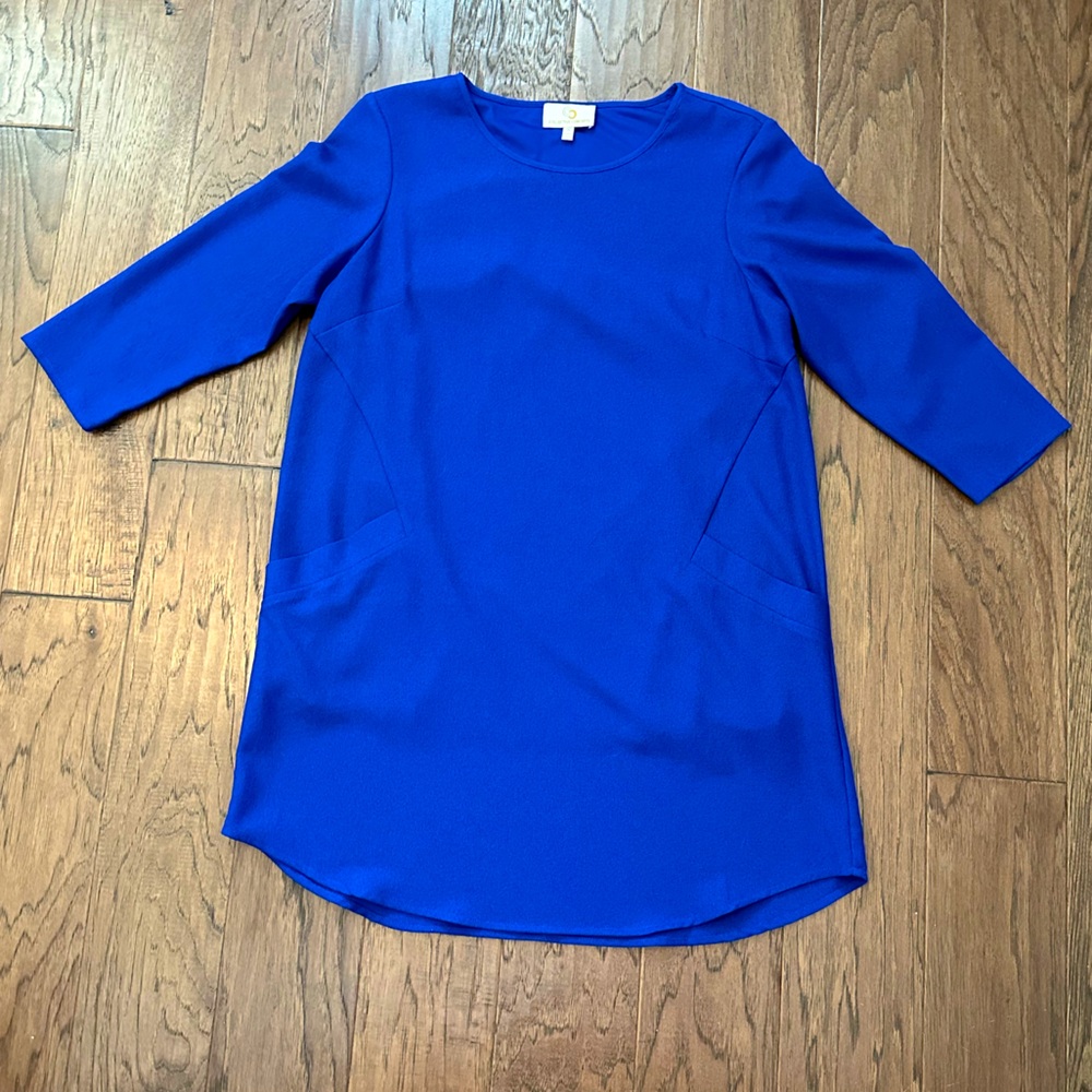 Collective Concepts Blue 3/4 sleeve dress with pockets size medium